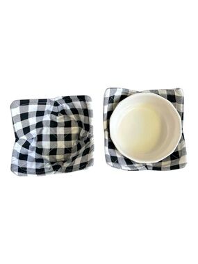 Hand Crafted Black Buffalo Plaid Fabric 100% Cotton Microwave Bowl Cozies